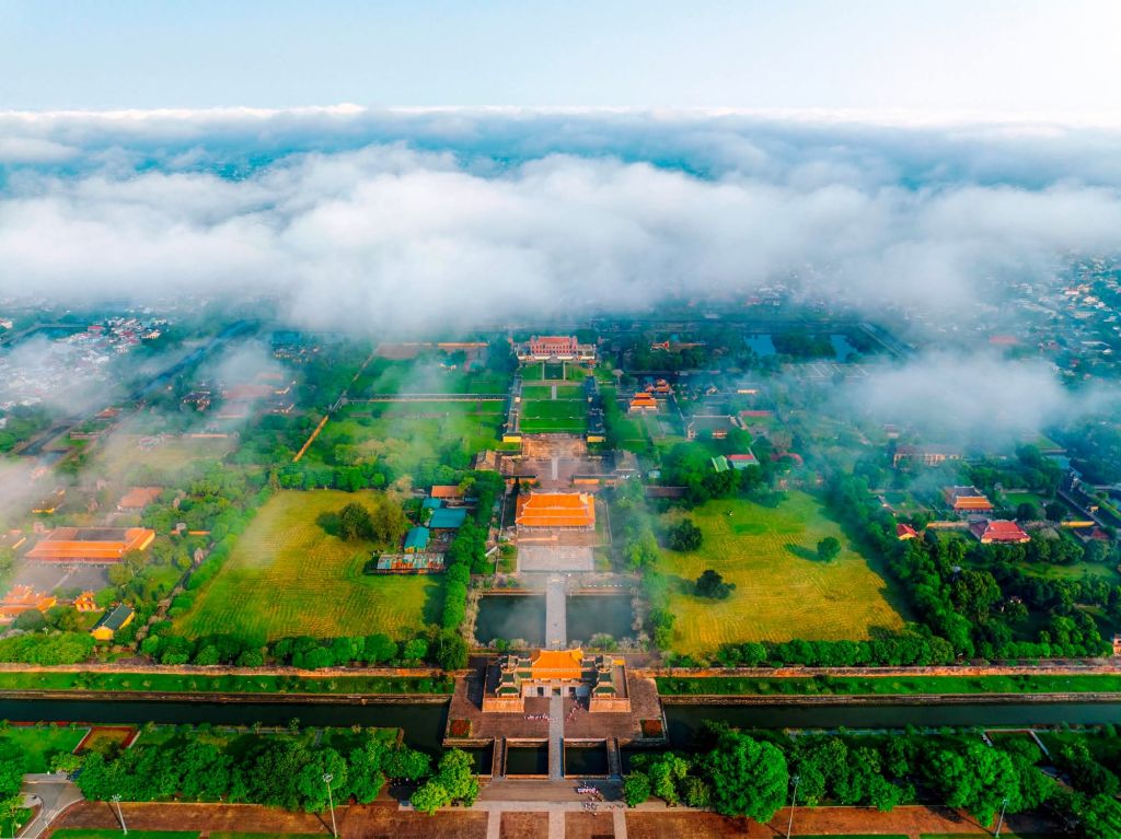 The imperial city of Hue, when viewed from above, appears like a masterpiece. - 1