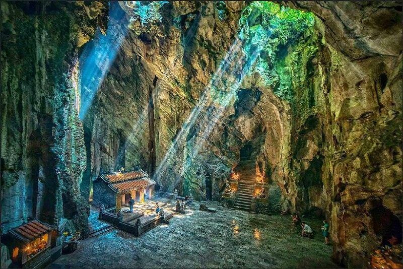 Huyen Khong Cave - When the light of the stone touches the spirit in the Marble Mountains.