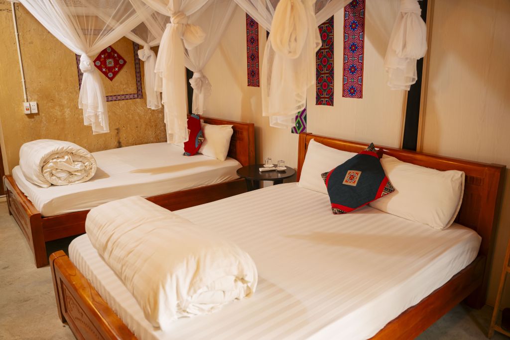 Double Room with 2 Beds | Mam Da Homestay - Yen Minh