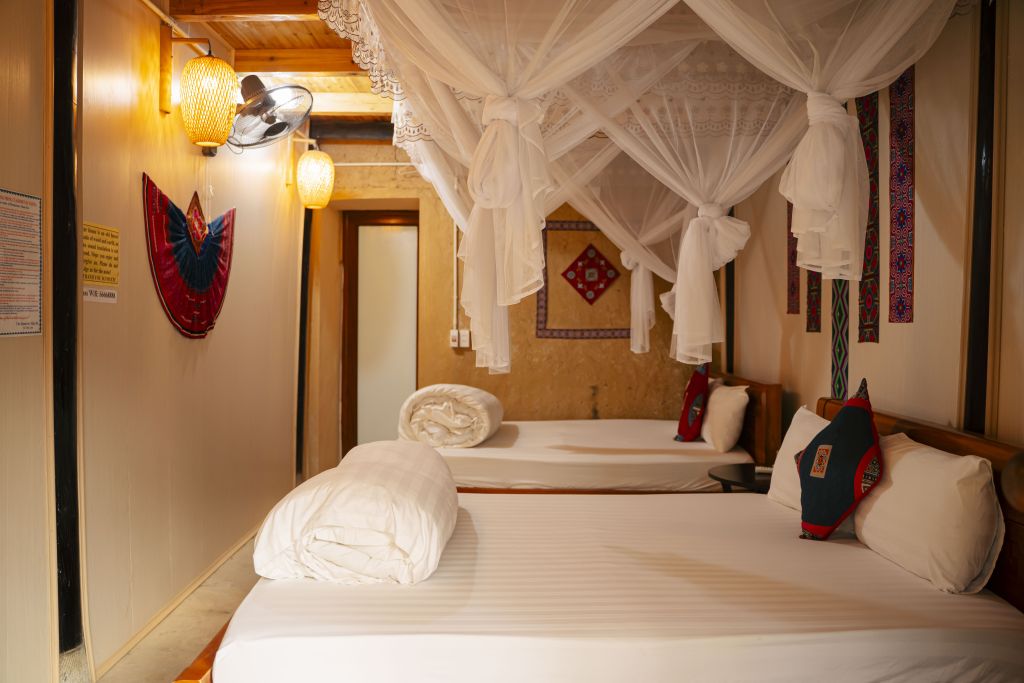 Double Room with 2 Beds | Mam Da Homestay - Yen Minh