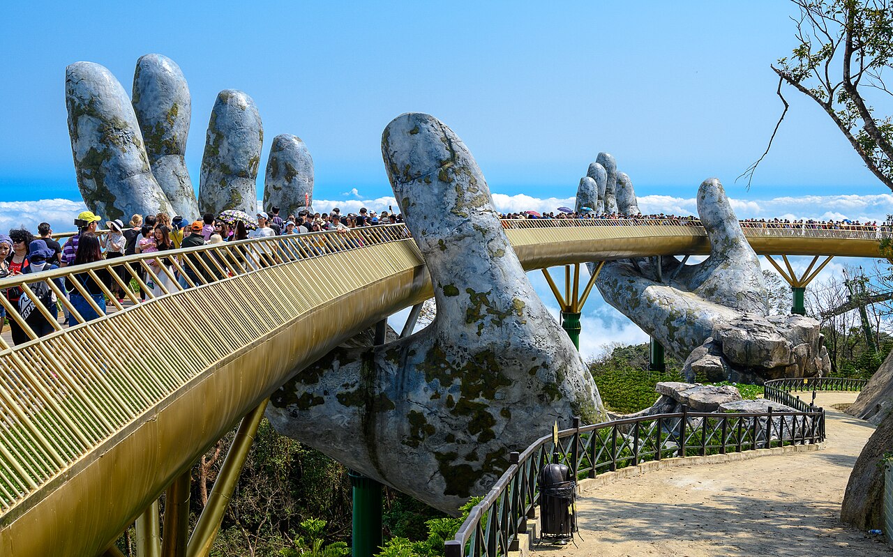 Golden Bridge Ba Na – the stone hands lifting the entire strip of clouds amidst the vast mountains. - 3