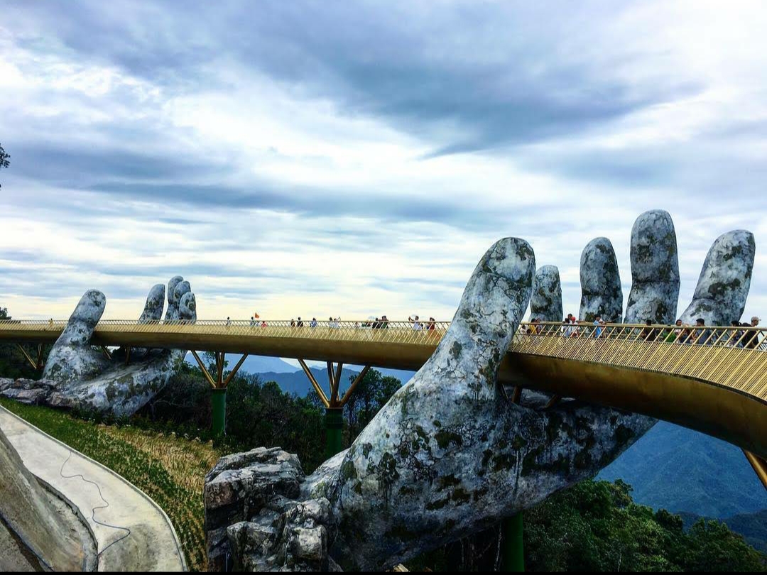 Golden Bridge Ba Na – the stone hands lifting the entire strip of clouds amidst the vast mountains. - 4