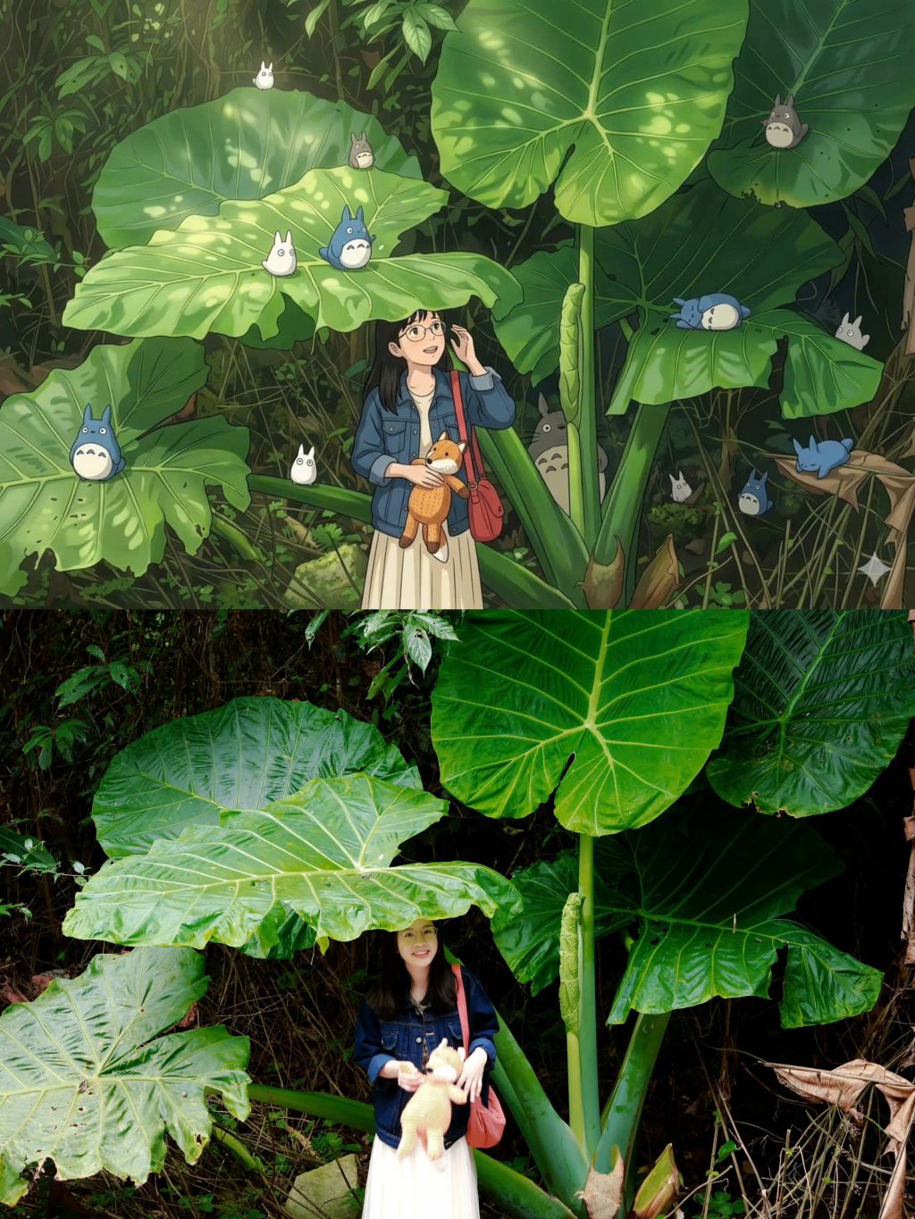 Excited about the Ghibli anime trend at Cuc Phuong National Park. - 2
